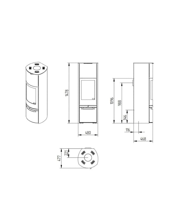 Jydepejsen Jydepejsen Cosmo 1500 – Grote houtkachel met hoog rendement en stijlvol design
