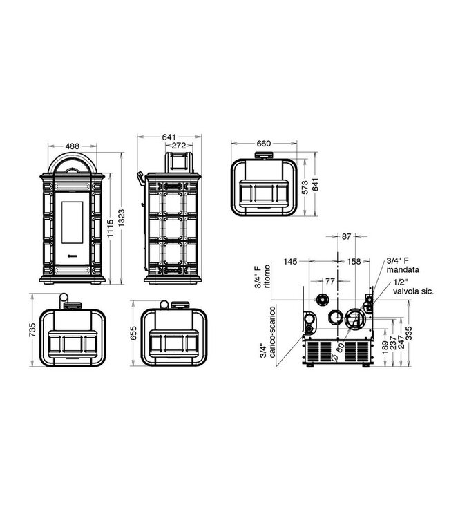 Thermorossi Lienz Idra 13 CV-pelletkachel