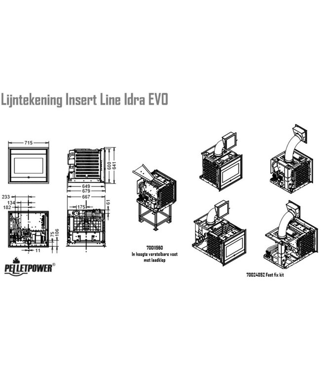 Thermorossi Insert Line Idra Evo CV-pelletkachel