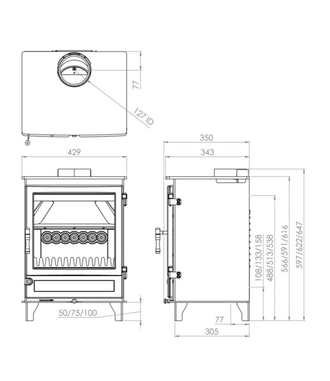 Charlton & Jenrick Purevision Heritage 5kW rechte deur met houtvak