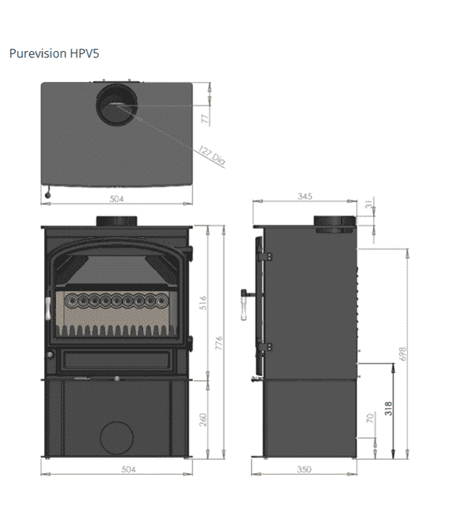 Charlton & Jenrick Purevision Heritage Breed 5kW rechte deur excl. pootjes