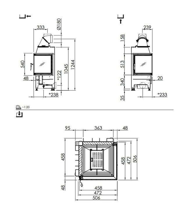 Spartherm Swing Corner 46x46x51