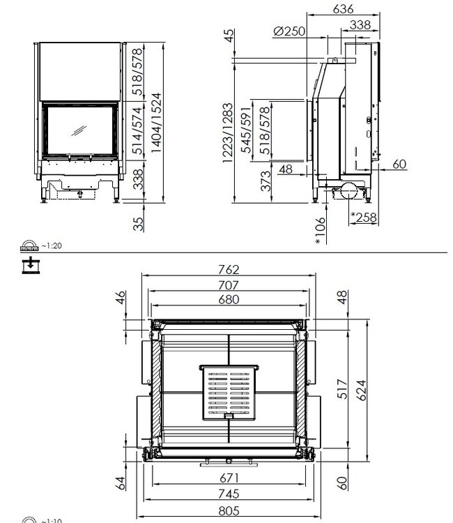 Spartherm Linear Tunnel 67x51 (vaste greep, 1-zijdige liftdeur)