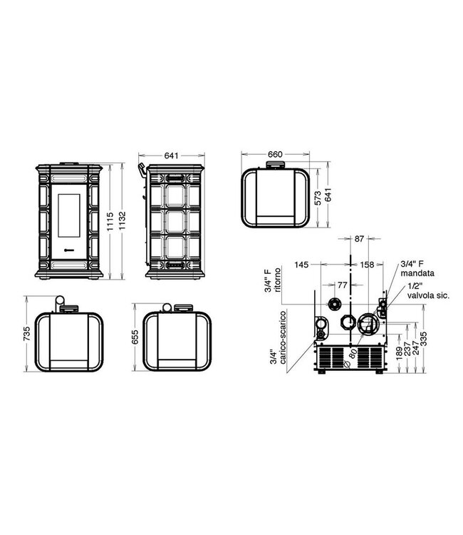 Thermorossi Saint Moritz Idra 18 CV-pelletkachel