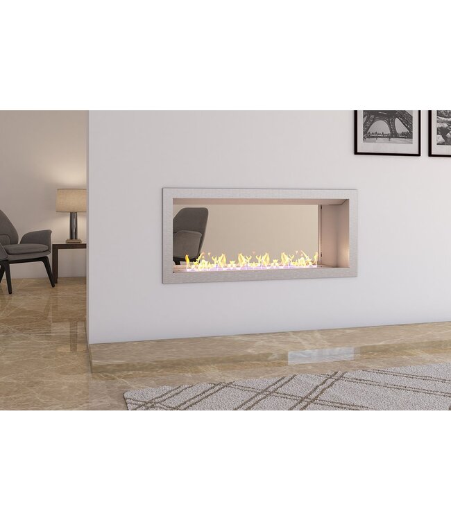 Icon Fires Double Sided Slimline Firebox 1100 met Slimline 800 Brander