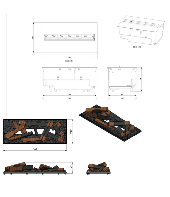 Dimplex Opti-myst Cassette 600 LED elektrische haard (excl. houtset)