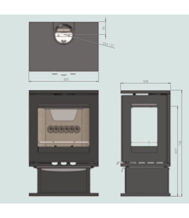 Charlton & Jenrick Purevision LPV5 houtkachel op voetstuk