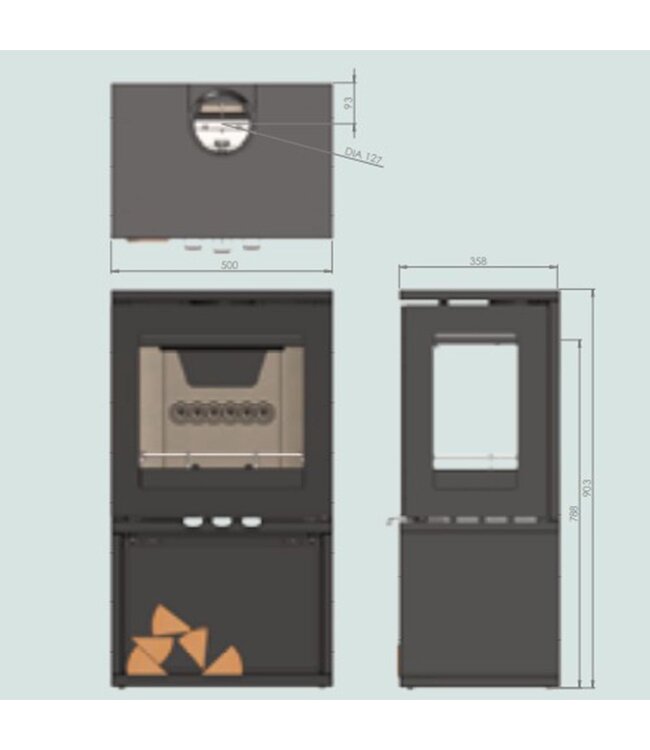 Charlton & Jenrick Purevision LPV5 depot houtkachel