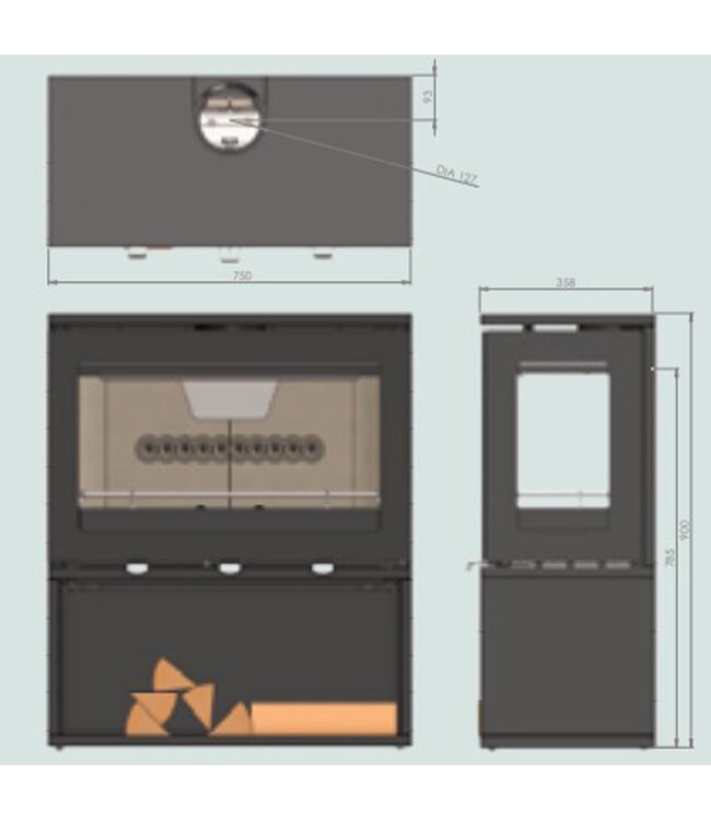 Charlton & Jenrick Purevision LPV8 Depot houtkachel