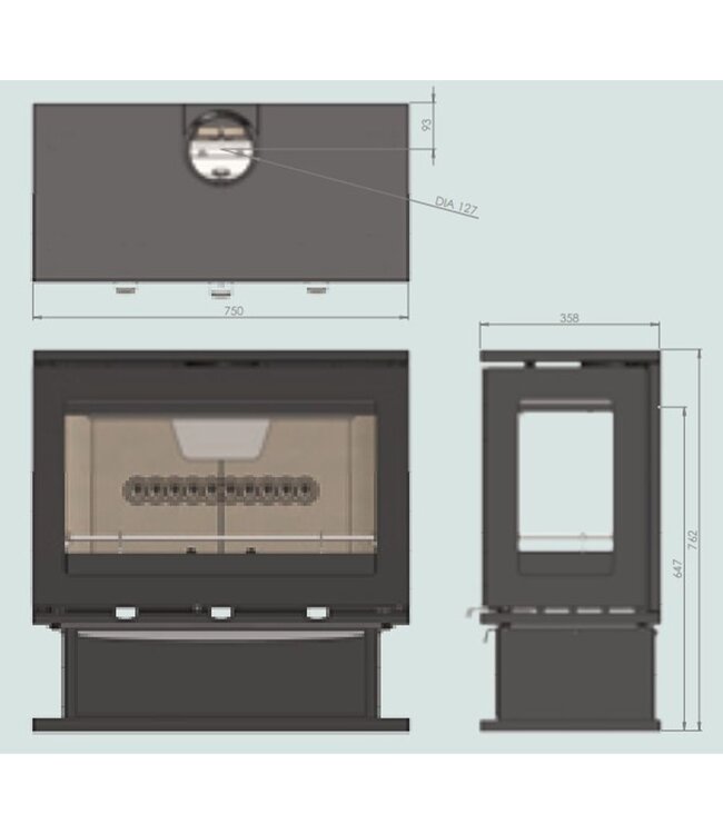 Charlton & Jenrick Purevision LPV8 houtkachel op voetstuk