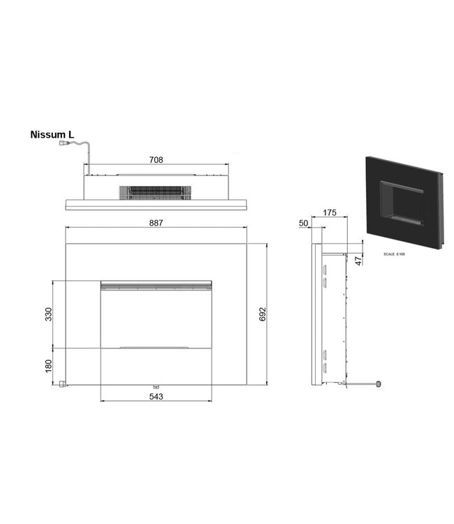 Dimplex Nissum Concrete L elektrische haard
