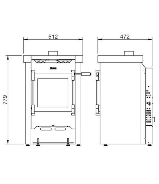 Jacobus JAcobus 6 Pelletkachel – Compacte pelletkachel met strak design en hoog rendement