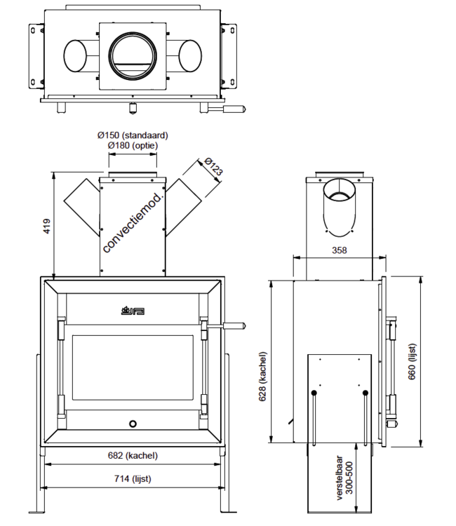 Jacobus 12 Kwadraat inbouw front