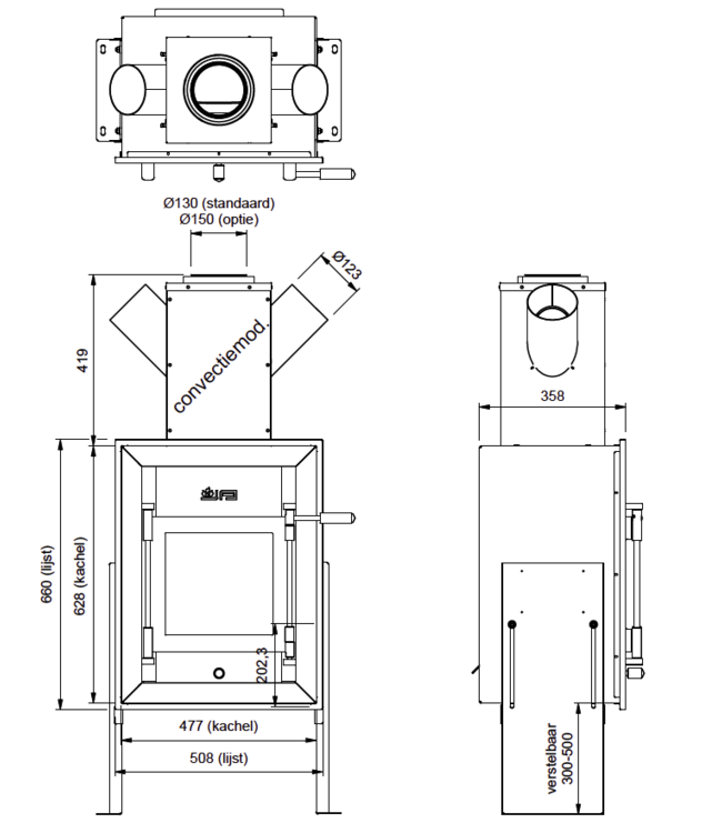 Jacobus 6 Kwadraat inbouw front