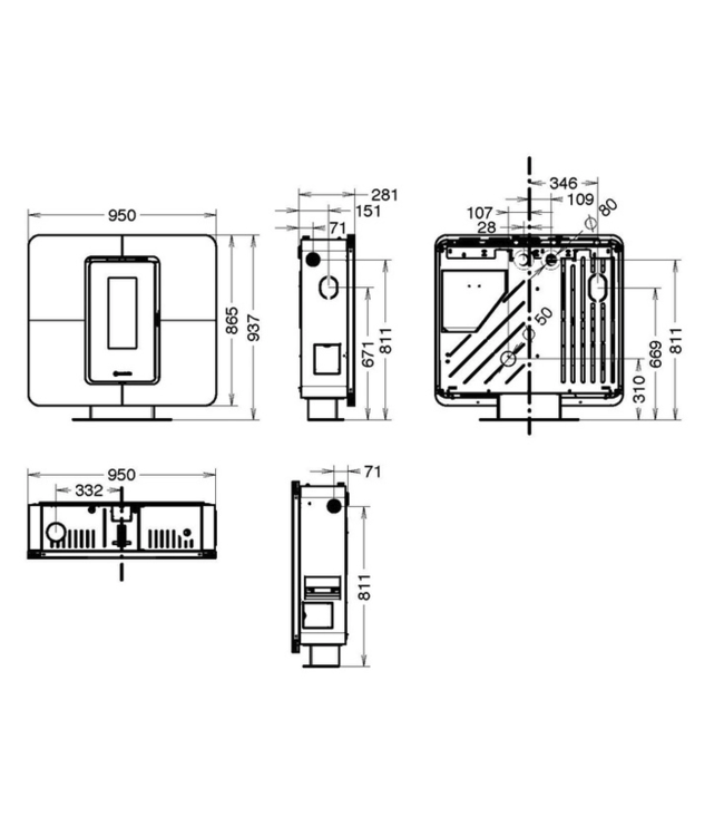 Slimquadro 9 pelletkachel