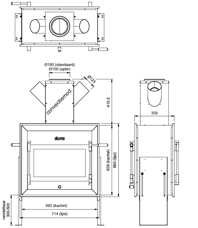 Jacobus 12 Kwadraat inbouw tunnel