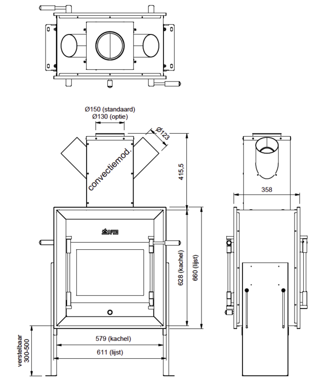 Jacobus 9 Kwadraat inbouw tunnel
