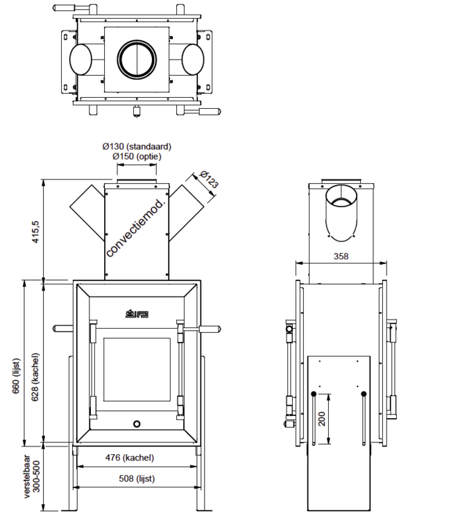 Jacobus 6 Kwadraat inbouw tunnel