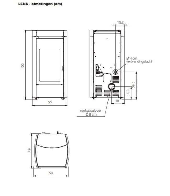 Edilkamin Edilkamin Lena 7 EVO pelletkachel 818590 – 7,9 kW met WiFi en staal