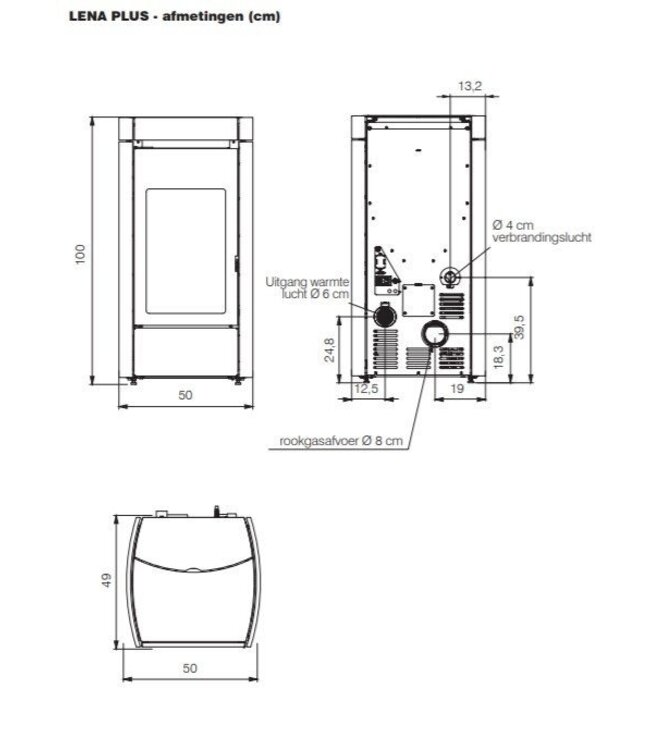 Edilkamin Edilkamin Yana 9+ EVO pelletkachel 815430 – 9,2 kW met WiFi en kanalisatie