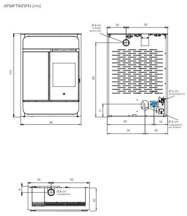 Edilkamin Edilkamin Rada Air Tight C pelletkachel 814500 – keramiek wit of zwart