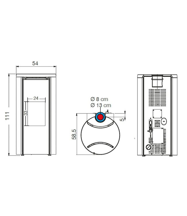 Edilkamin Edilkamin Celia Air Tight C Magic Black pelletkachel – 7,2 kW met WiFi en glasdesign