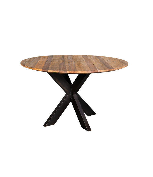 Rispens Eettafel Harlem 130 rond mixed wood met spinkolom