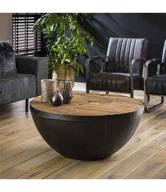 Rispens Salontafel Ø90 Raft / Robuust hardhout