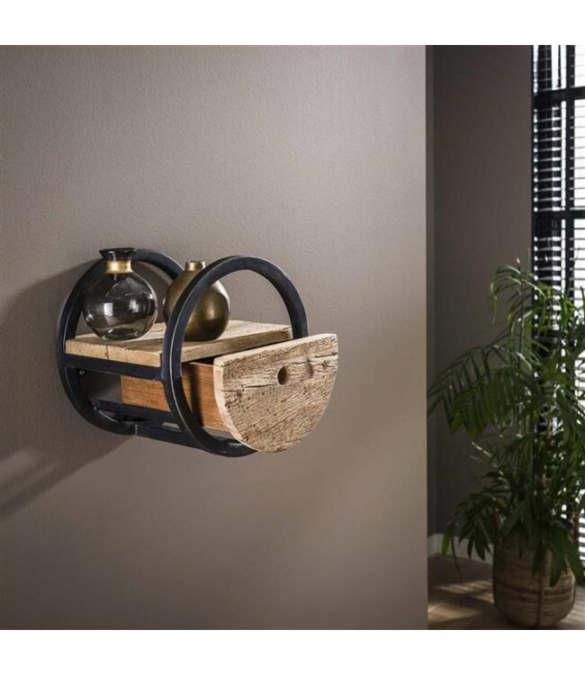 Rispens Wandschap circular Ø30 met lade / Robuust hardhout