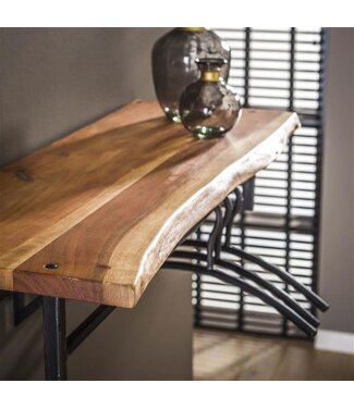 Rispens Kapstok edge 6 haken hoedenplank / Massief acacia naturel