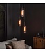 Rispens Hanglamp 3L getrapt smoke glas-geperforeerd staal / Artic zwart