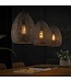 Rispens Hanglamp 3x Ø26 armor ovaal / Zwart bruin