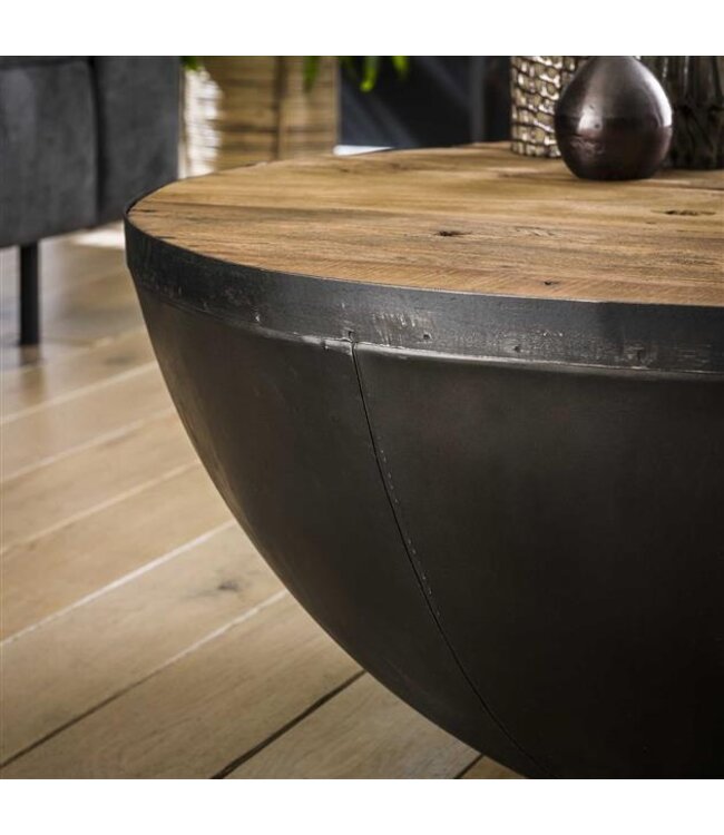 Rispens Salontafel Ø90 Raft / Robuust hardhout