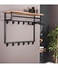 Rispens Kapstok edge hoog 12 haken hoedenplank / Massief acacia naturel
