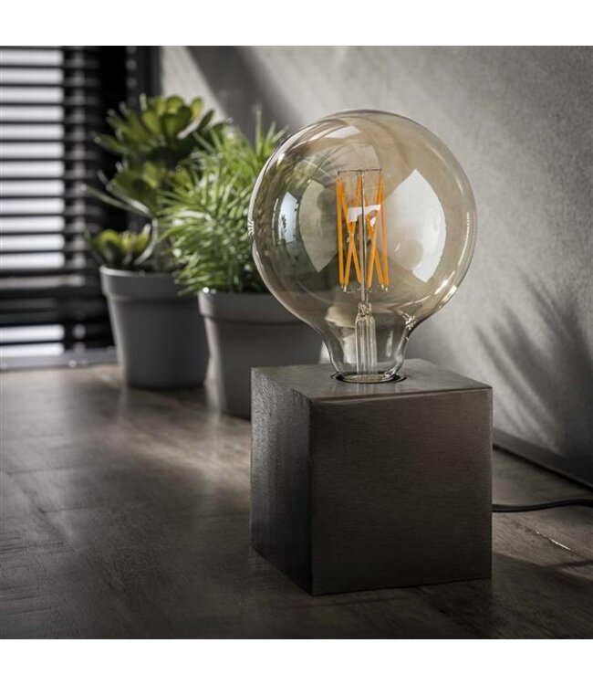 Rispens Tafellamp block/Zwart nikkel zijl