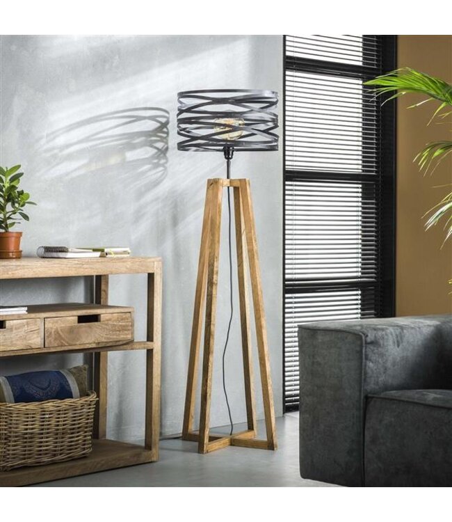Rispens Vloerlamp twist houten kruisframe