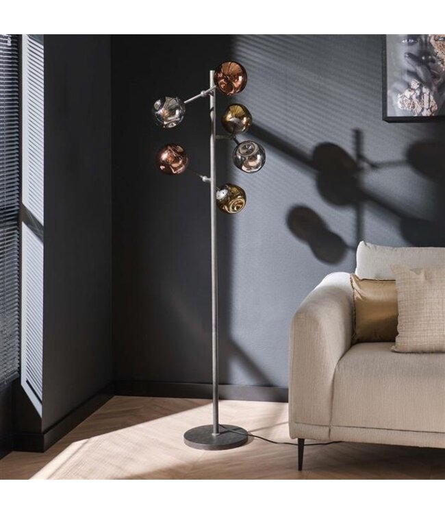 Rispens Vloerlamp 6L molecule mix glass / Artic zwart Zijl