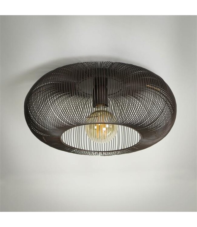 Rispens Plafondlamp Ø43 copper twist / Zwart nikkel