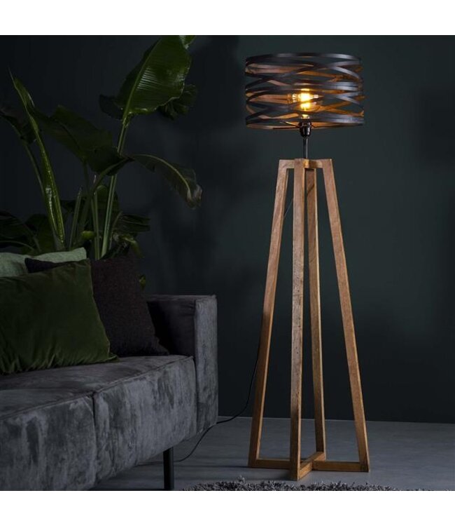 Rispens Vloerlamp twist houten kruisframe