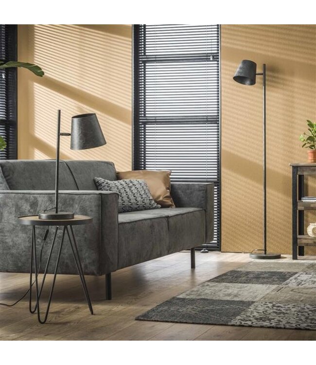 Rispens Vloerlamp 1L verstelbare metalen kap / Charcoal