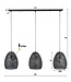 Rispens Hanglamp 3x Ø26 armor ovaal / Zwart bruin