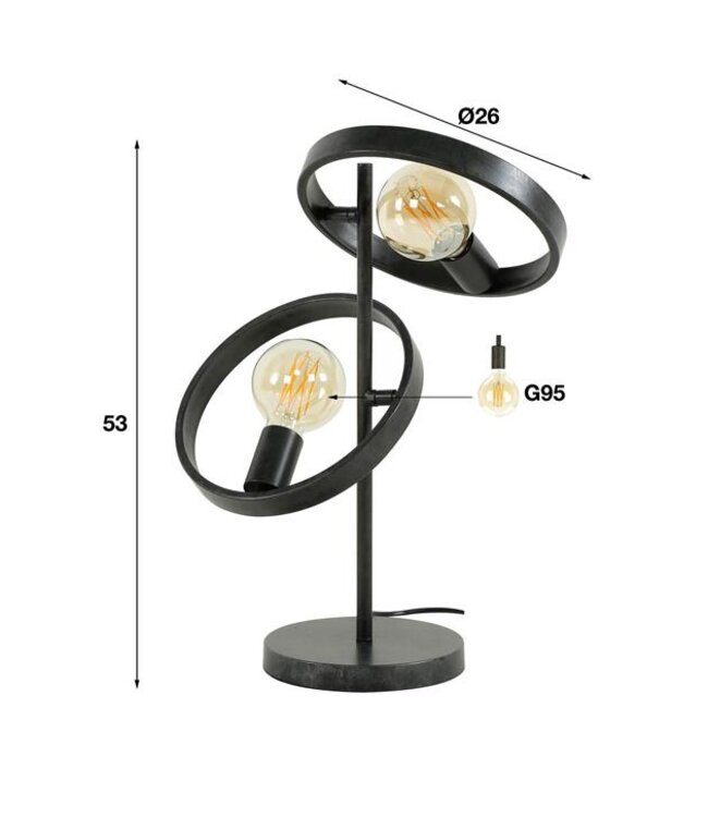 Rispens Tafellamp 2L hover / Charcoal