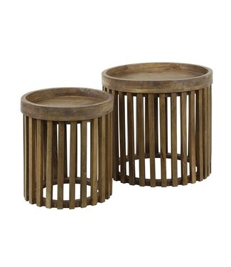 Rispens Teak set van 2 / Massief mango zandkleur