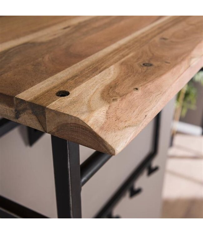 Rispens Edge hoog 12 haken hoedenplank / Massief acacia naturel