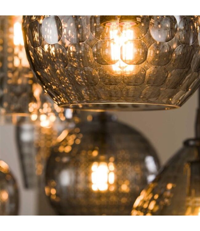 Rispens Hanglamp 4+3 hexagon mix / Smoke grey glas