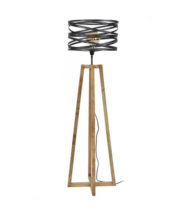 Rispens Vloerlamp twist houten kruisframe