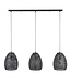Rispens Hanglamp 3x Ø26 armor ovaal / Zwart bruin