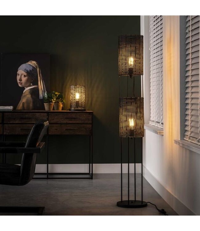 Rispens Tafellamp armor tube / Zwart bruin