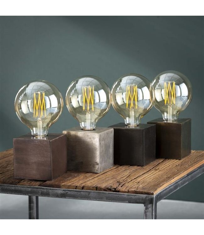 Rispens Tafellamp block/Brons antiek