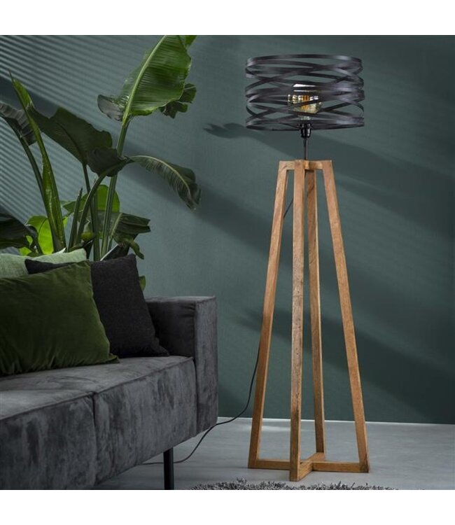 Rispens Vloerlamp twist houten kruisframe